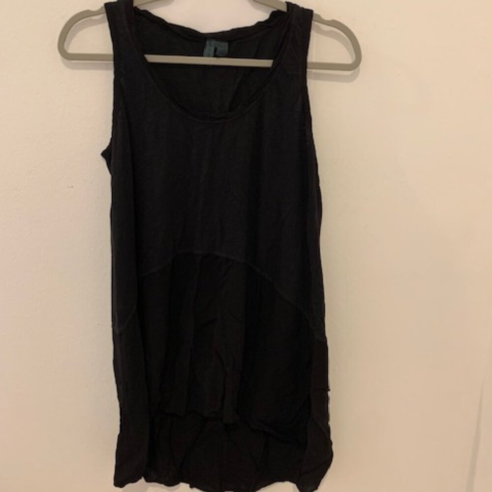 Anthropologie Left of Center black sleeveless tunic top size small